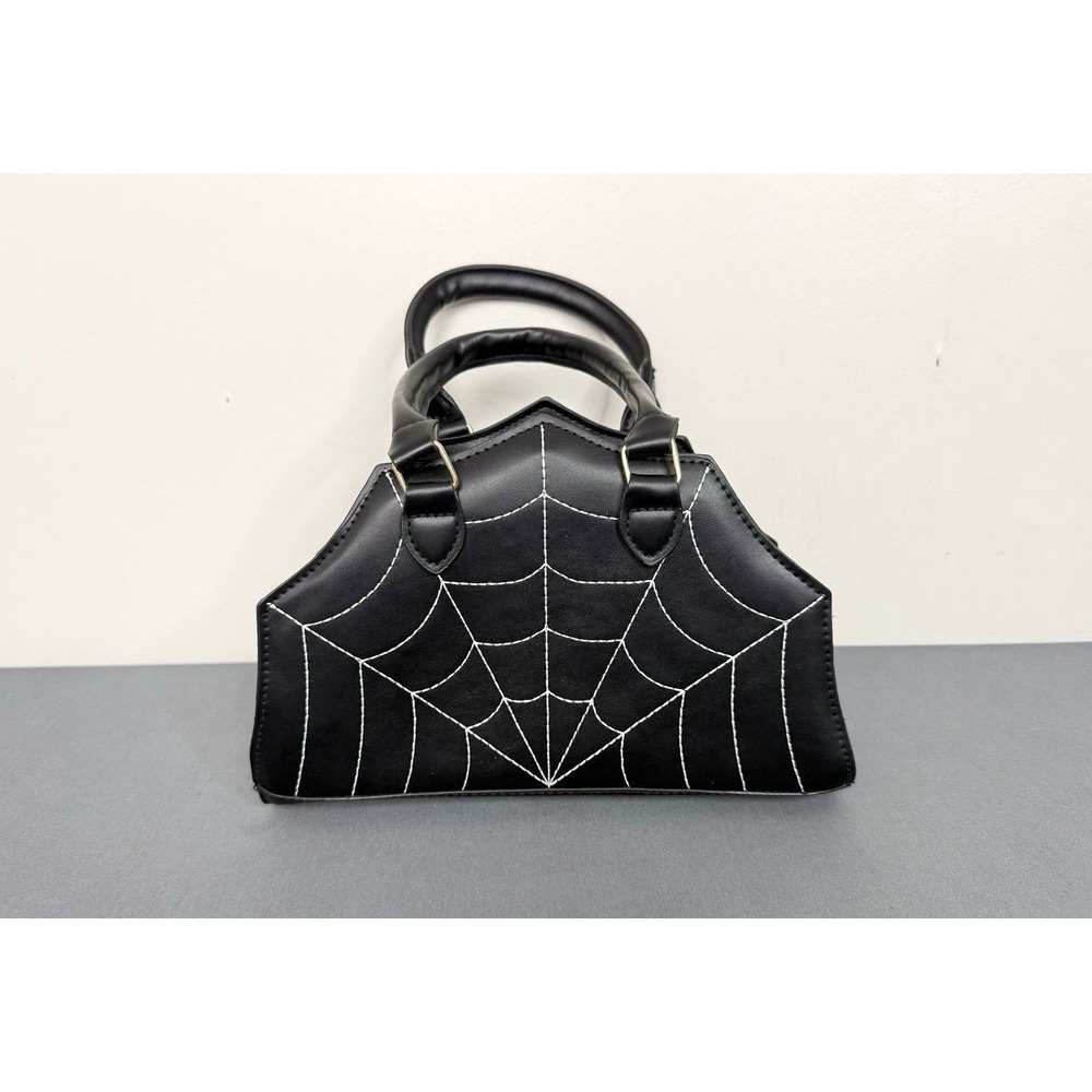 Spider Web Handbag – Gothic Halloween Tote Bag, Spiderweb Shoulder Purse, Spooky